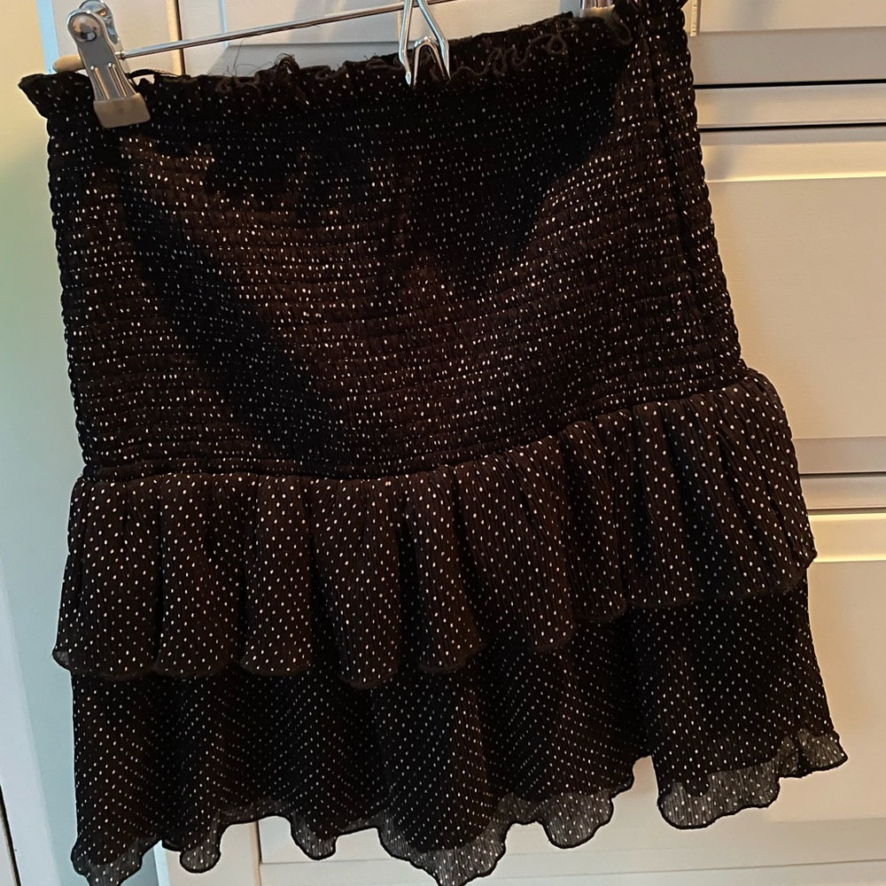 Polka dot smocked skirt